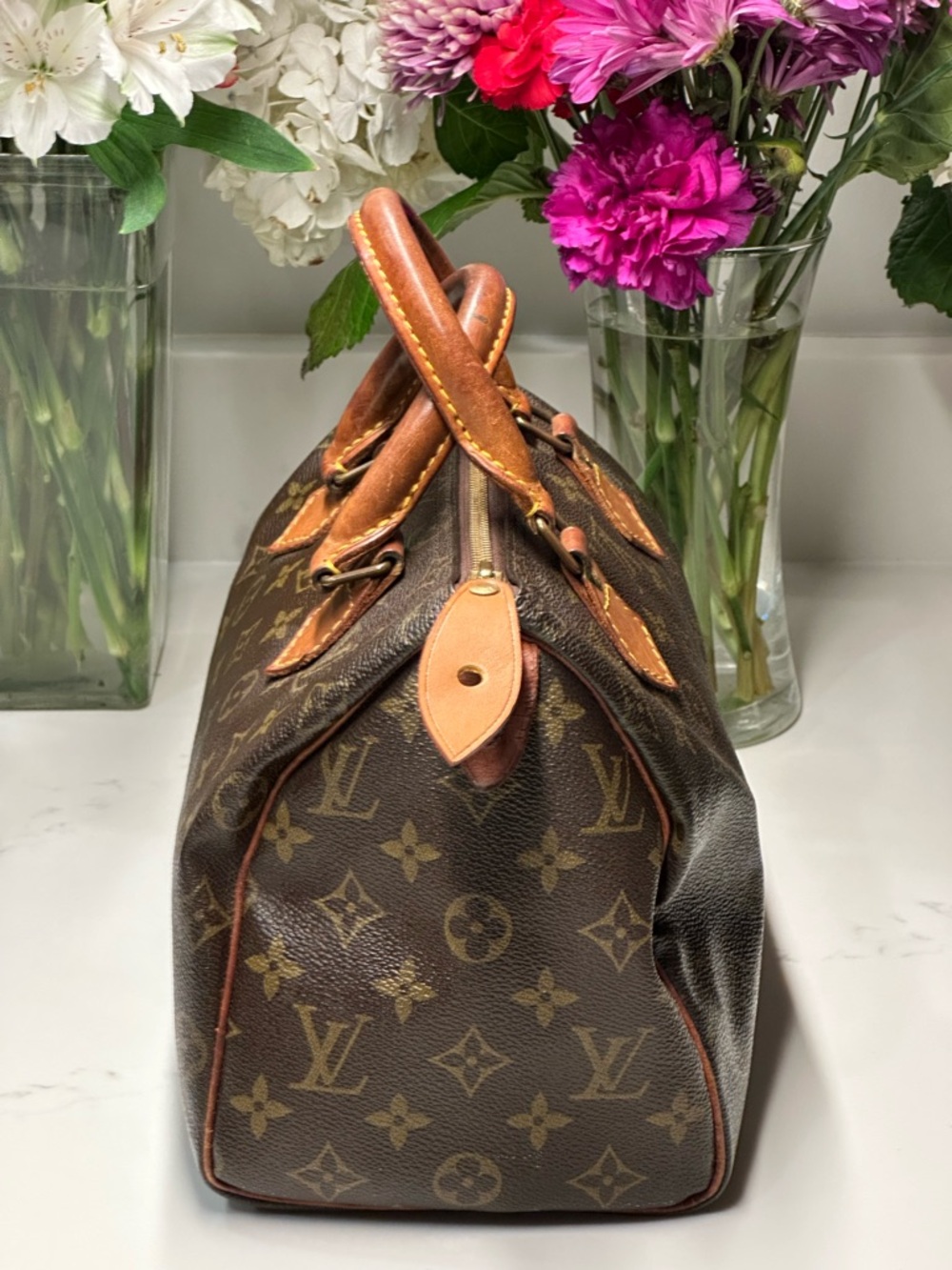 Louis Vuitton Brown Monogram Speedy 25 Top-Handle Bag - Picture 4 of 15